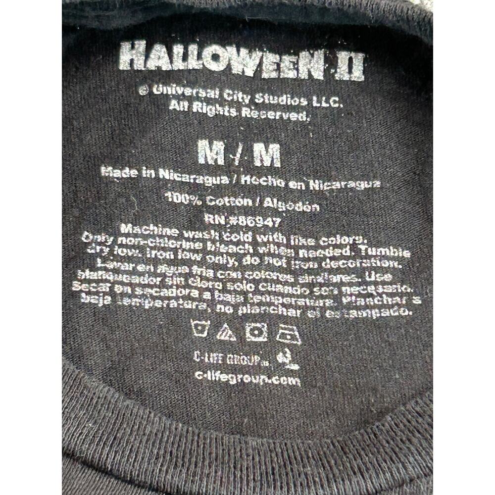 Halloween II Michael Myers Graphic Horror Movie T-Shirt Men's Medium Black - Picture 3 of 6